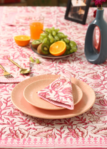 Load image into Gallery viewer, Shades of Pink Block Print Table Napkin - set of 2
