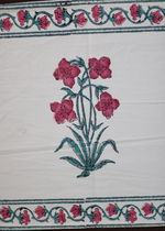 Load image into Gallery viewer, Pink Flowers Block Print Table Runner
