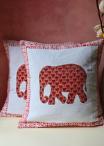 Load image into Gallery viewer, Ele Block Printed Cushion Cover - set of 2
