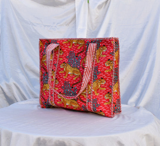 Red Cheetah Tote Bag