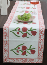 Load image into Gallery viewer, Pink Lily Block Print Table Runner
