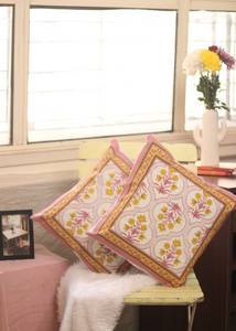 Pink Jharokha Cushion Cover