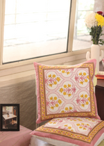 Load image into Gallery viewer, Pink Jharokha Cushion Cover
