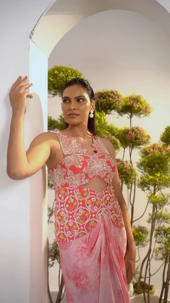 ROSÉ MUSE DRAPED ENSEMBLE