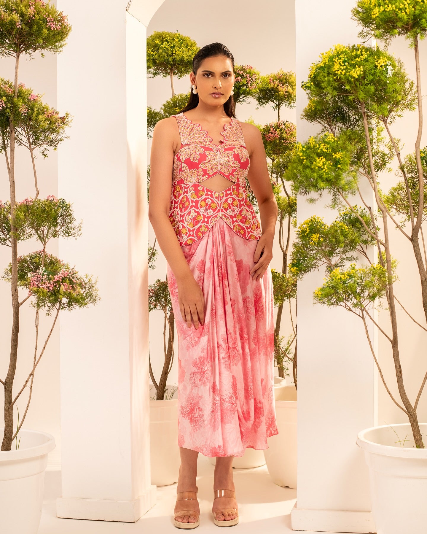 ROSÉ MUSE DRAPED ENSEMBLE