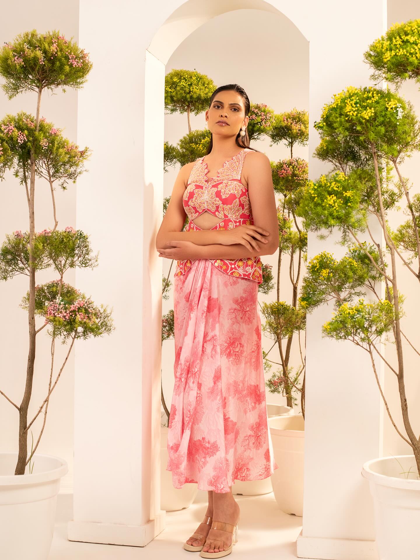 ROSÉ MUSE DRAPED ENSEMBLE