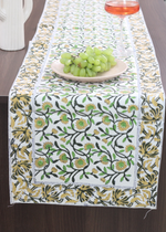 Load image into Gallery viewer, Green &amp; Yellow Block Print Table Runner
