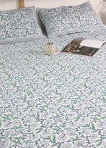 Load image into Gallery viewer, Green Paisley Block Printed Bedsheet
