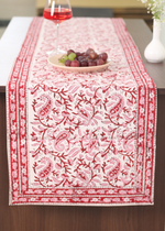 Load image into Gallery viewer, Pink Paisleys Block Print Table Runner
