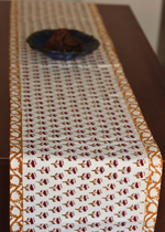 Load image into Gallery viewer, Orange &amp; Maroon Floral Printed Table Runner
