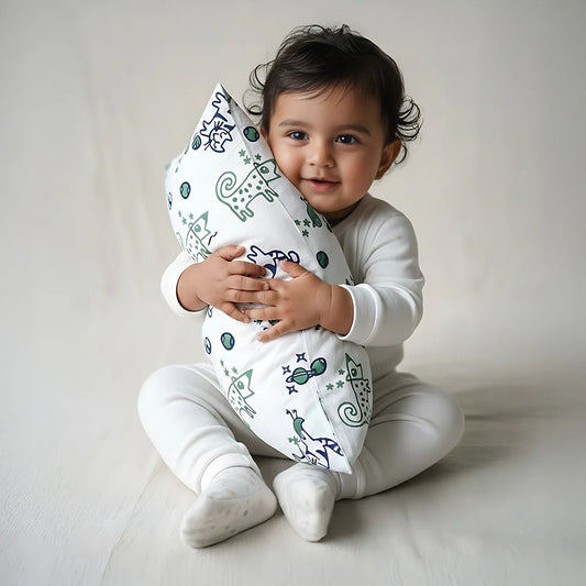 Kapok Filled Organic Cotton Billi Print Pillow