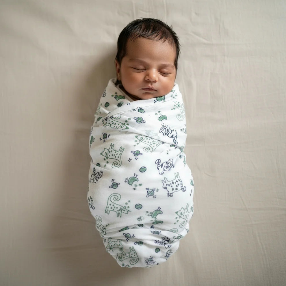 Organic Cotton Unisex Billi Print Swaddle/Muslin Wrap