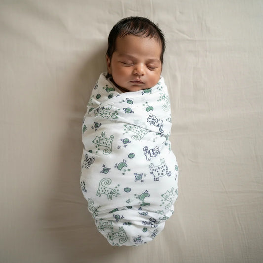 Organic Cotton Unisex Billi Print Swaddle/Muslin Wrap