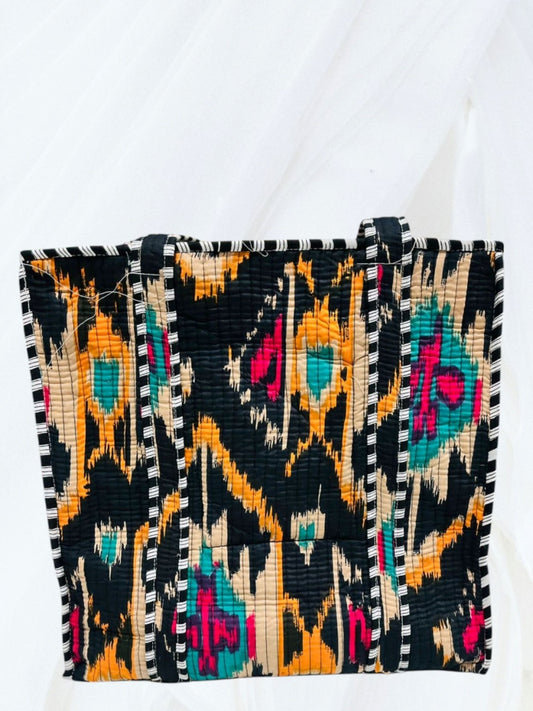 Black Aztec Tote Bag