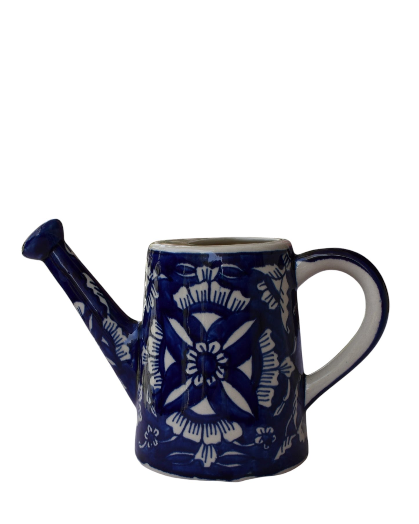Bold Blue Pottery Ceramic Watering Can/Vase