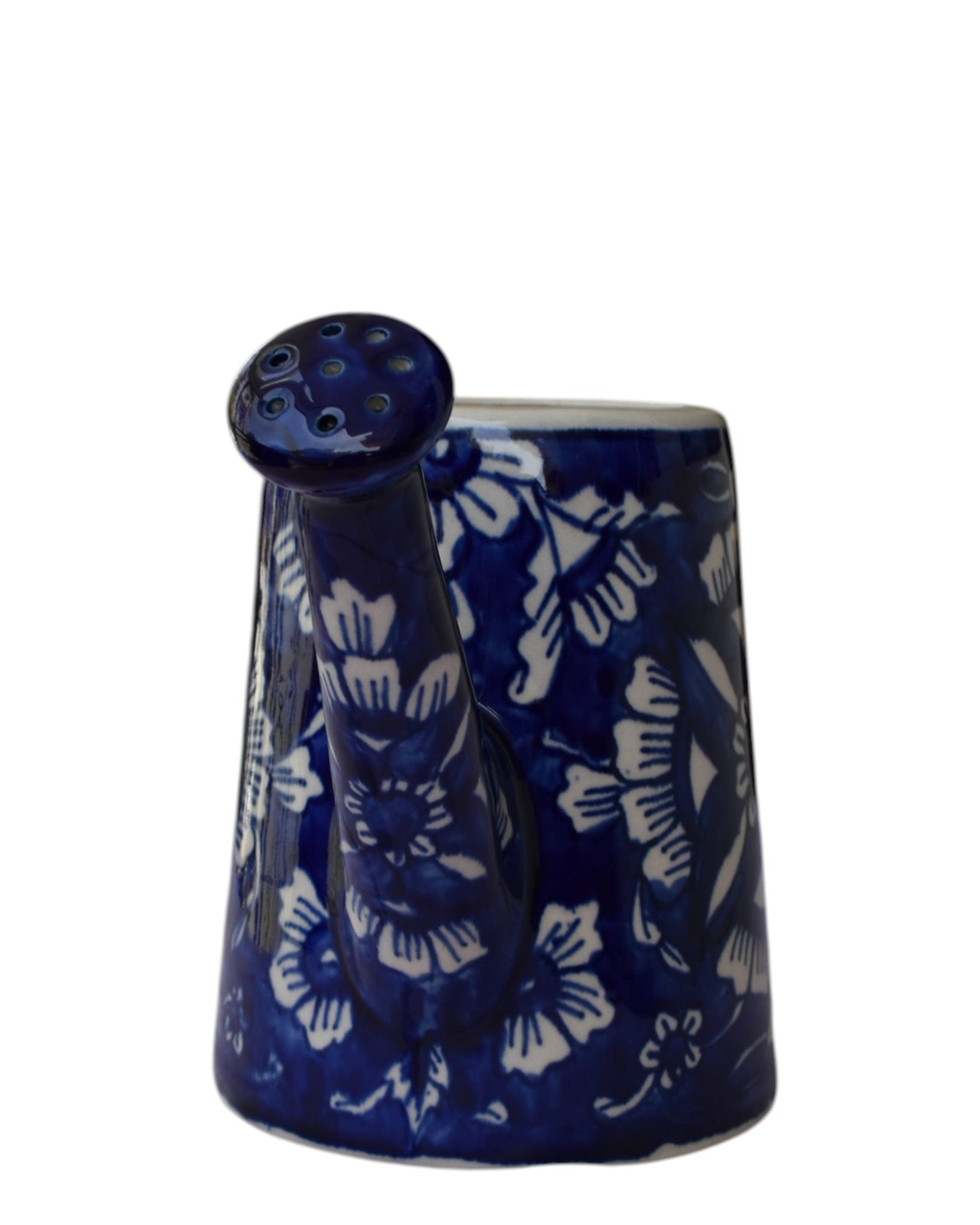 Bold Blue Pottery Ceramic Watering Can/Vase