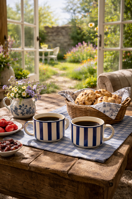 Blue Ceramic Espresso Cups