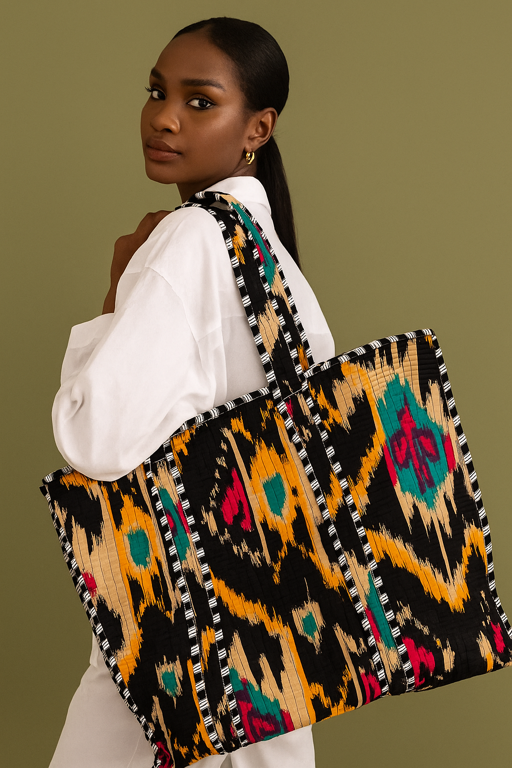 Black Aztec Tote Bag