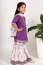 Load image into Gallery viewer, Purple girls sharara set
