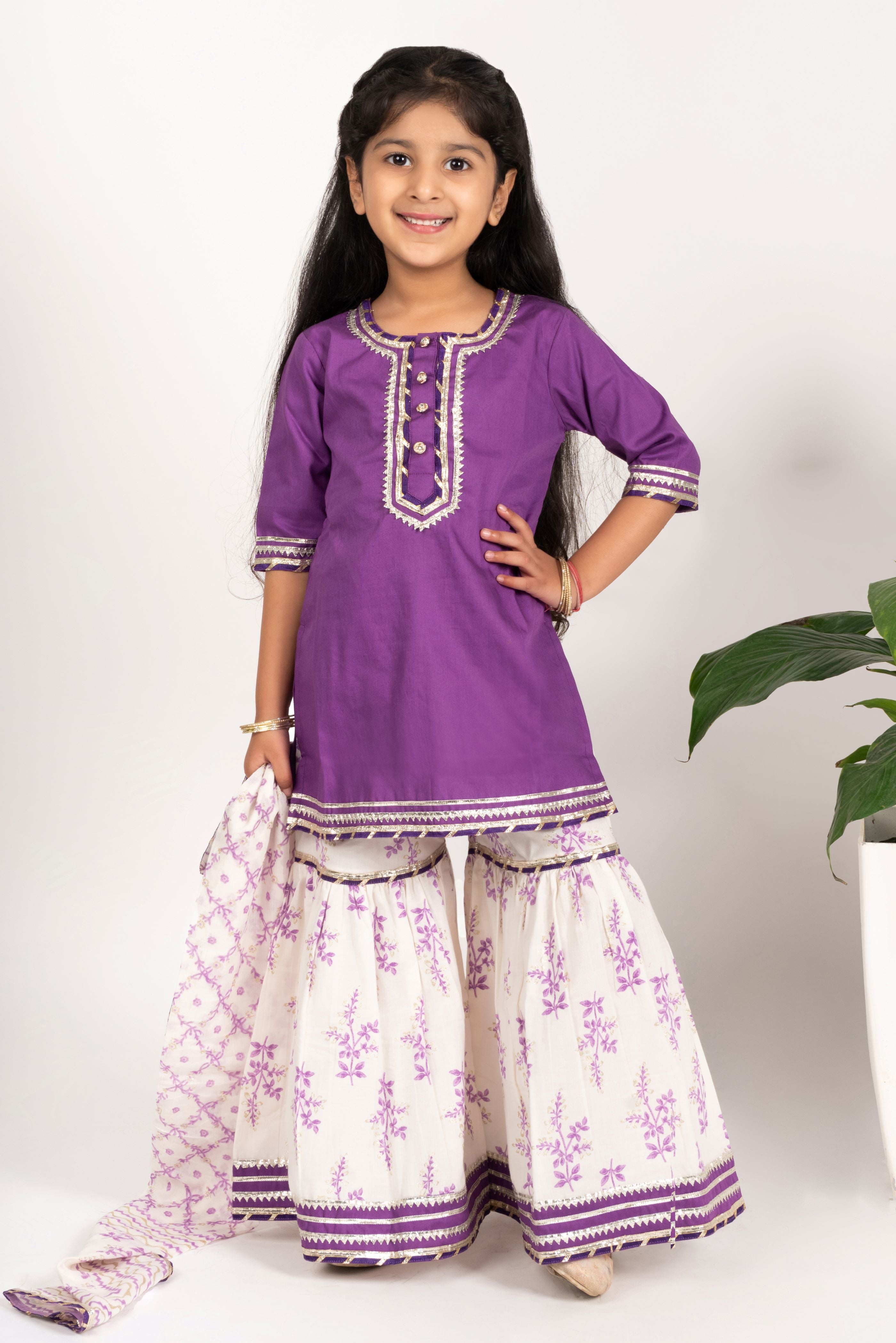 Purple girls sharara set