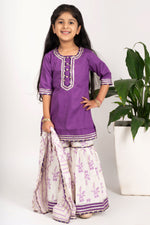 Load image into Gallery viewer, Purple girls sharara set
