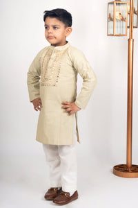 Boys gold green kurta payjama set