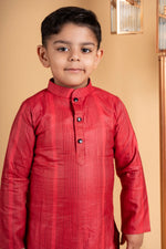 Load image into Gallery viewer, Boys dark pink kurta payjama set
