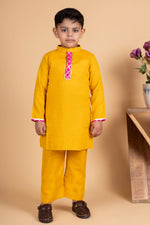 Load image into Gallery viewer, Boys yellow kurta payjama set
