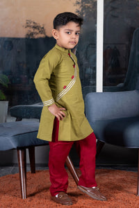 Boys green kurta payjama set