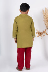 Boys green kurta payjama set