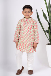 Boys beige kurta payjama set