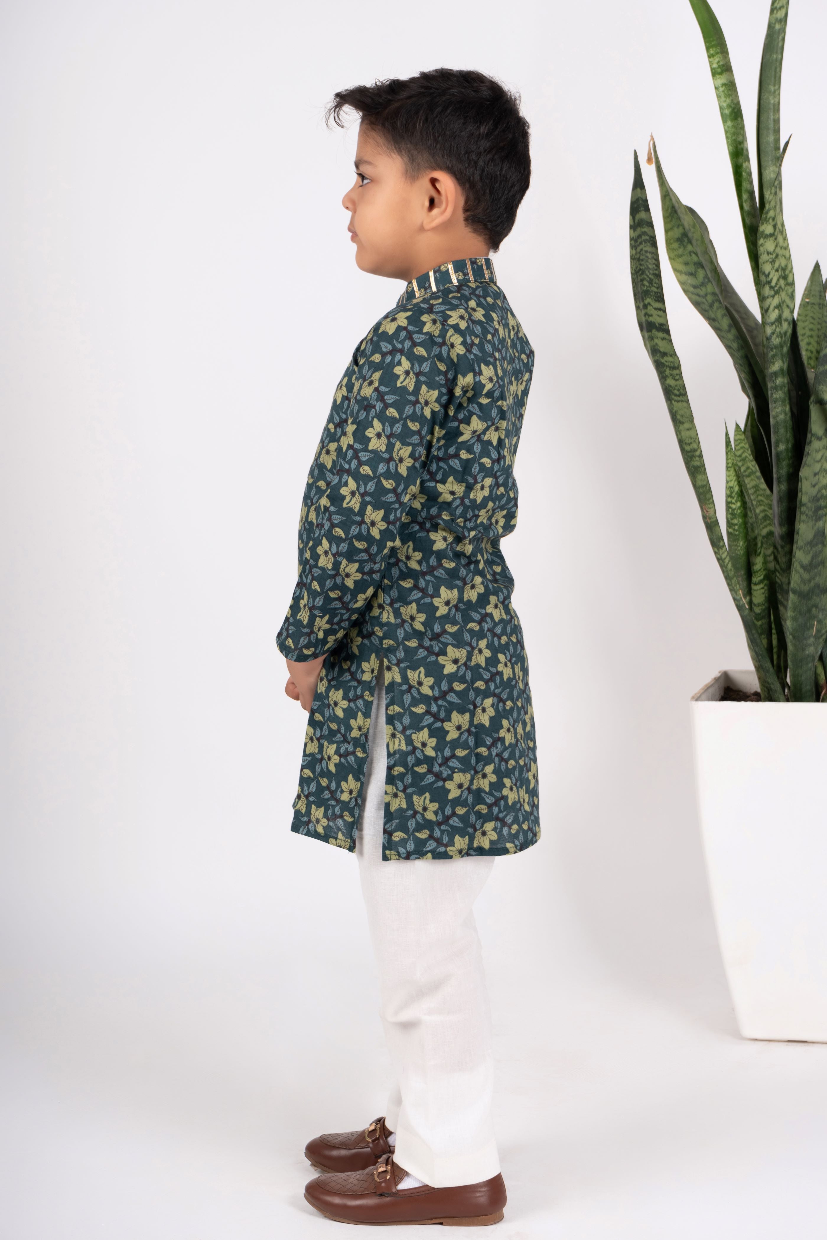 Boys teal kurta payjama set