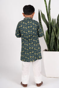 Boys teal kurta payjama set