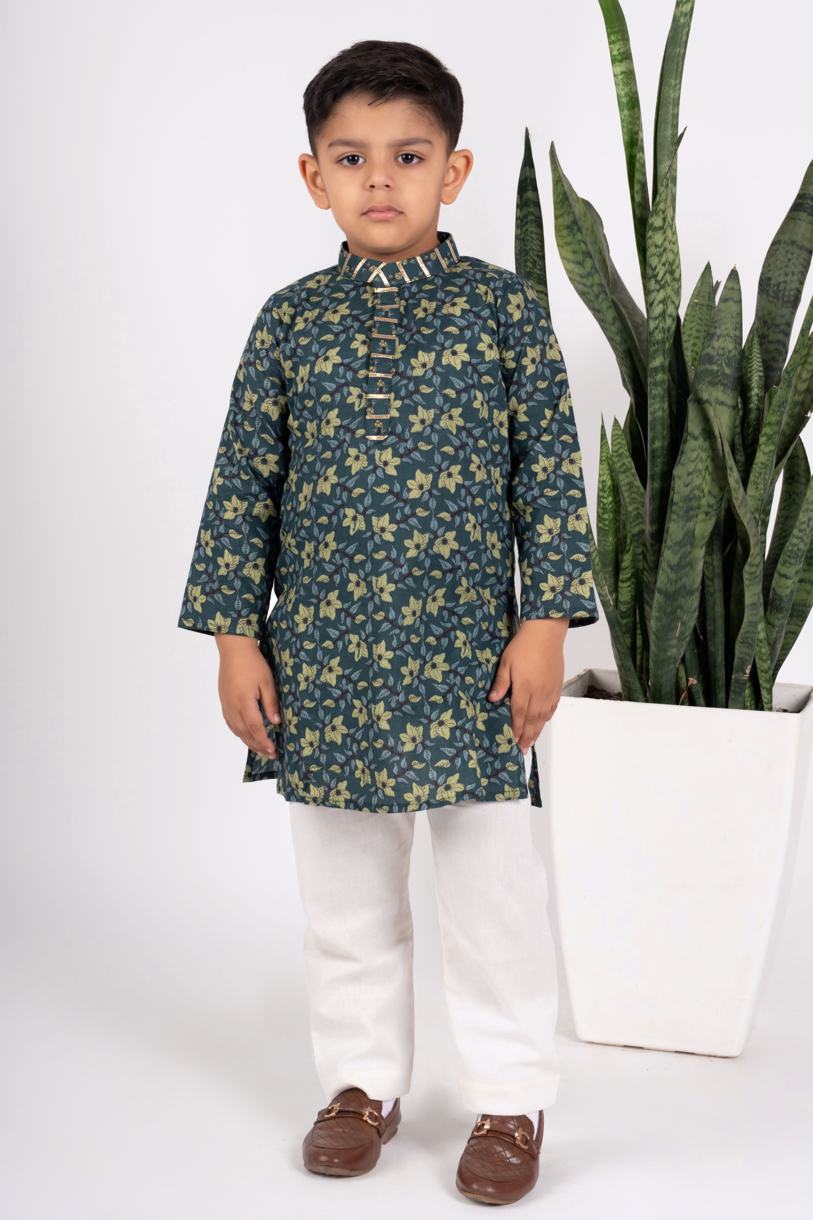 Boys teal kurta payjama set