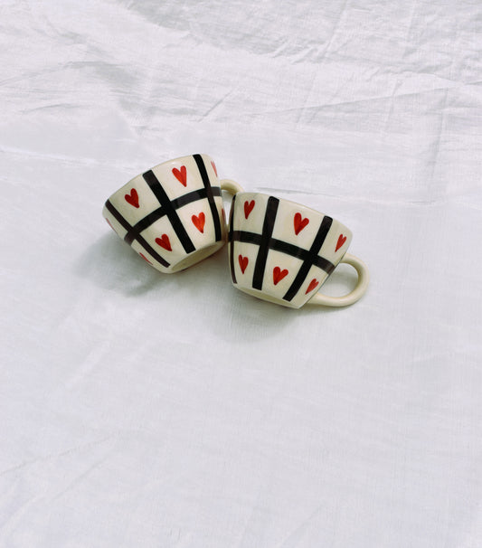 Checked Heart Coffee Mug