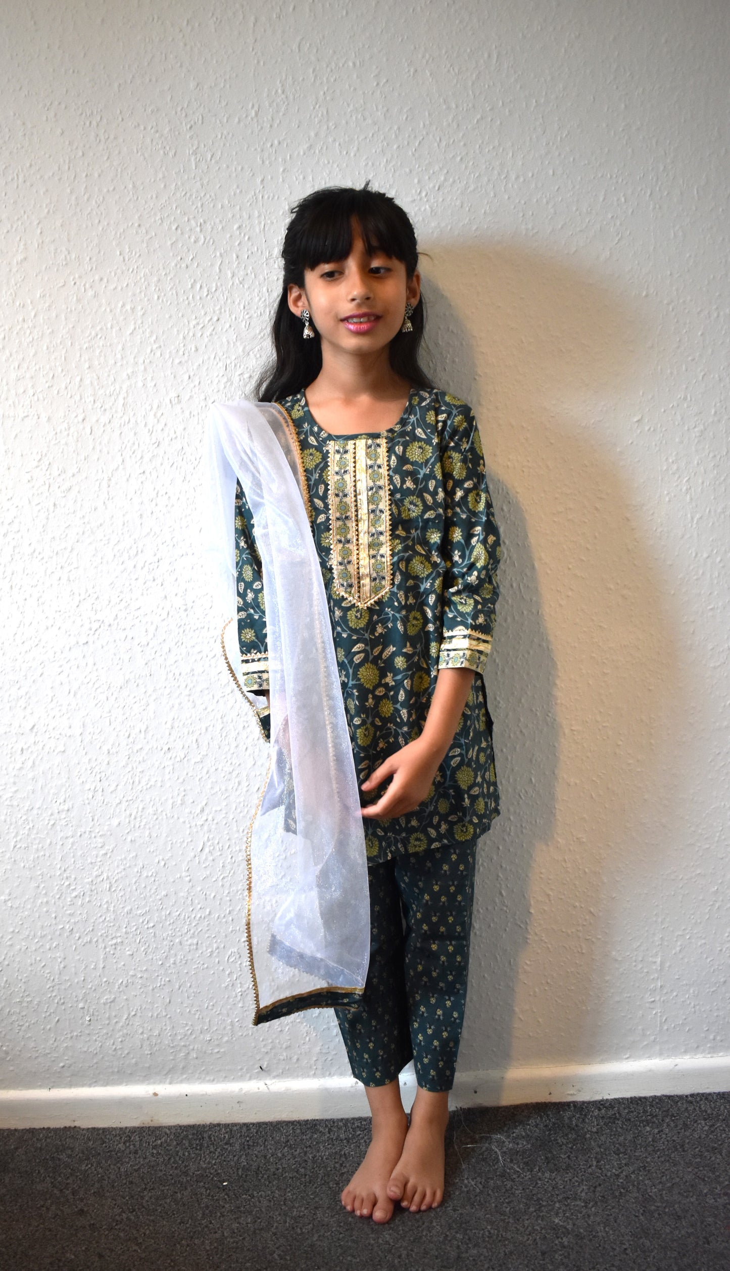 Chameli - Green floral kurta payjama