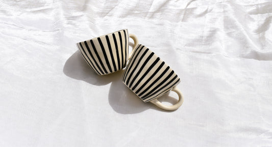 Black Striped Coffee mugs