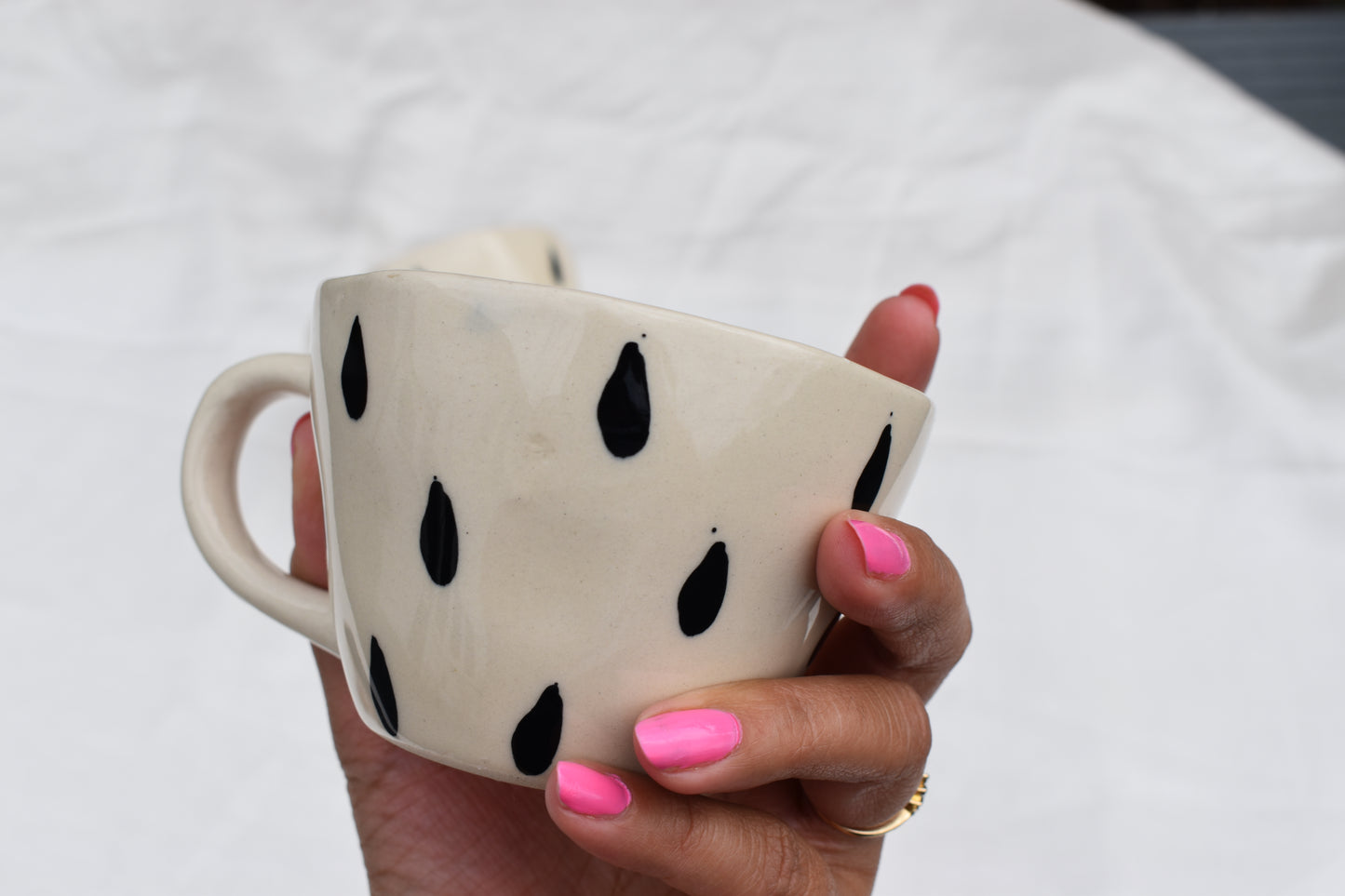 Black drop coffee mug