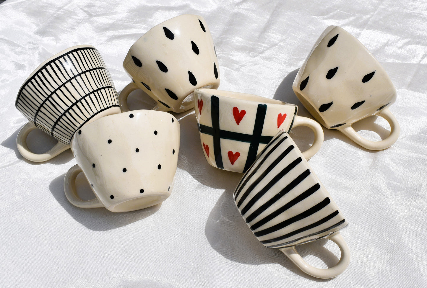 Black striped coffee mug