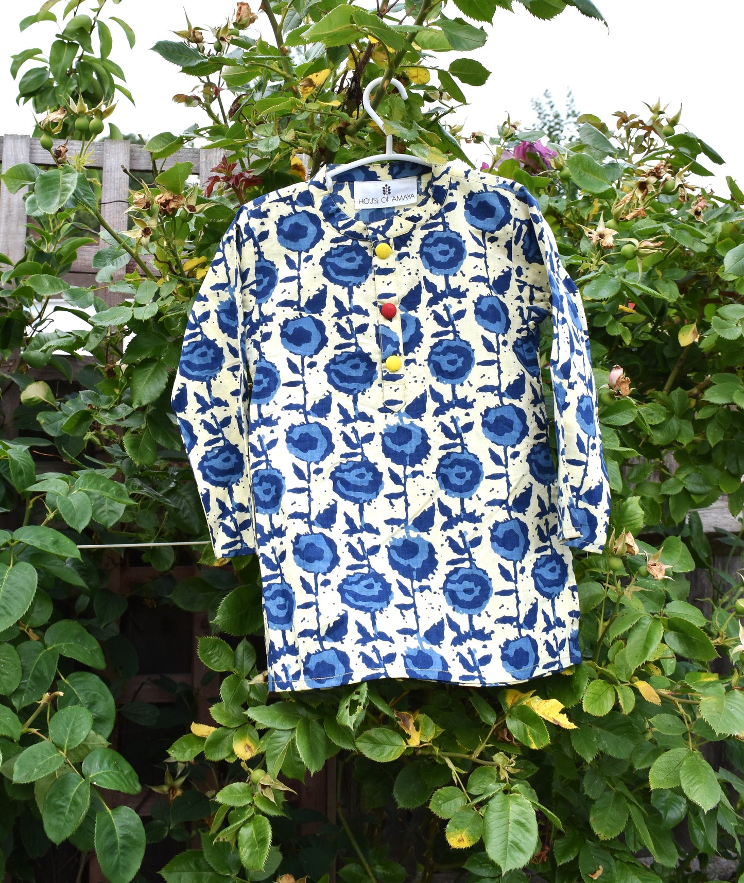 Boys rose blue kurta payjama set