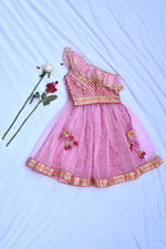 Load image into Gallery viewer, Off shoulder girls pink lehenga
