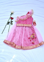 Load image into Gallery viewer, Off shoulder girls pink lehenga
