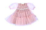 Load image into Gallery viewer, Dusky pink net dress for girls
