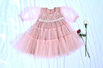 Load image into Gallery viewer, Dusky pink net dress for girls
