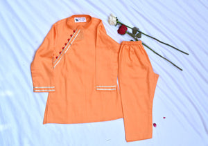 Peach coloured boys kurta payjama set