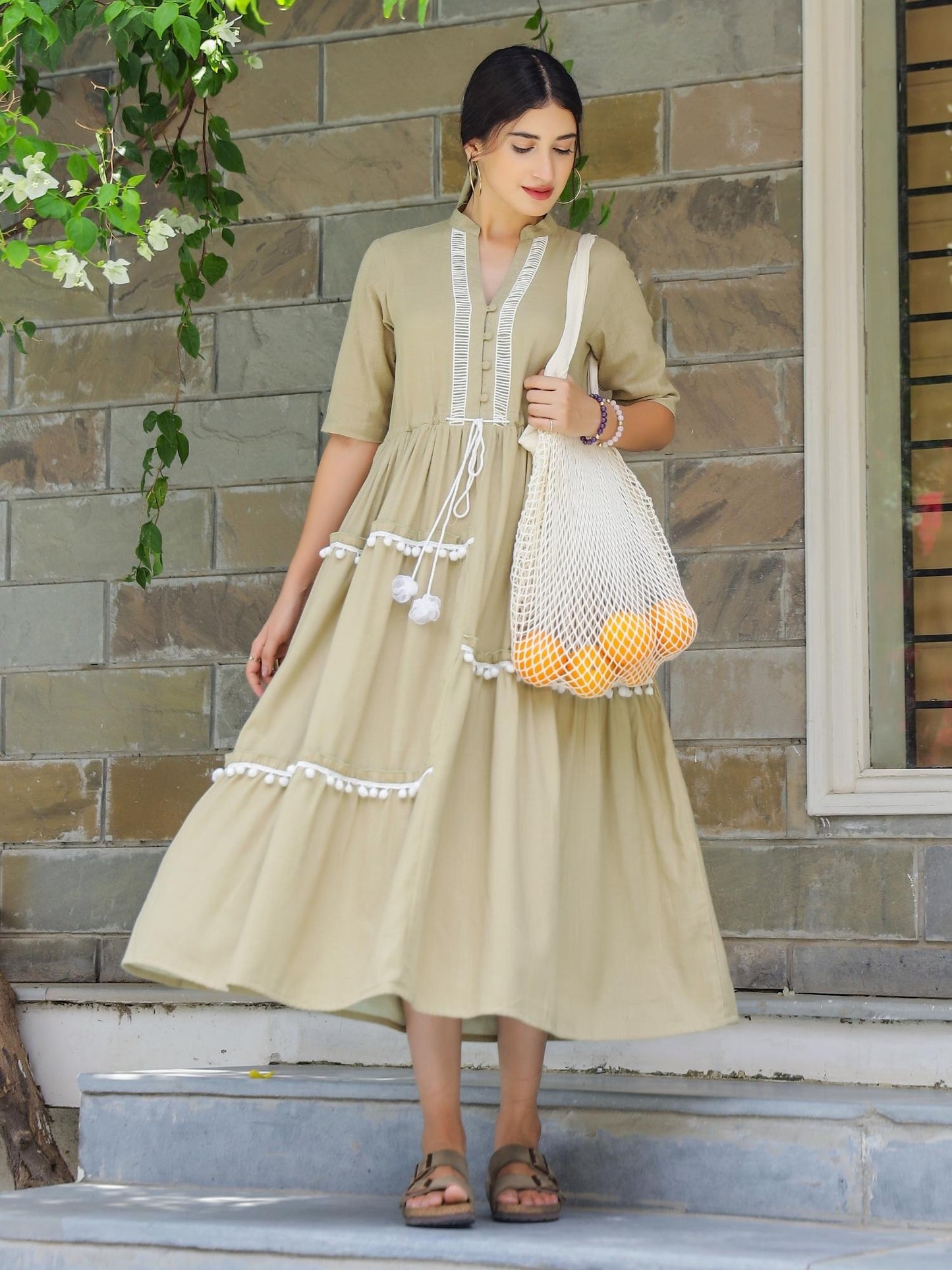 Sea side Cotton Maxi Dress