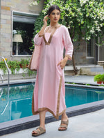 Load image into Gallery viewer, Resort Pink Kurta-Pant Set
