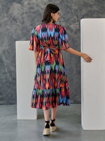 Load image into Gallery viewer, Ikat Print Black Maxi Dress
