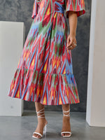 Load image into Gallery viewer, Ikat Print Grey Maxi Dress
