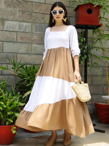 Choco Cotton Tier Maxi Dress